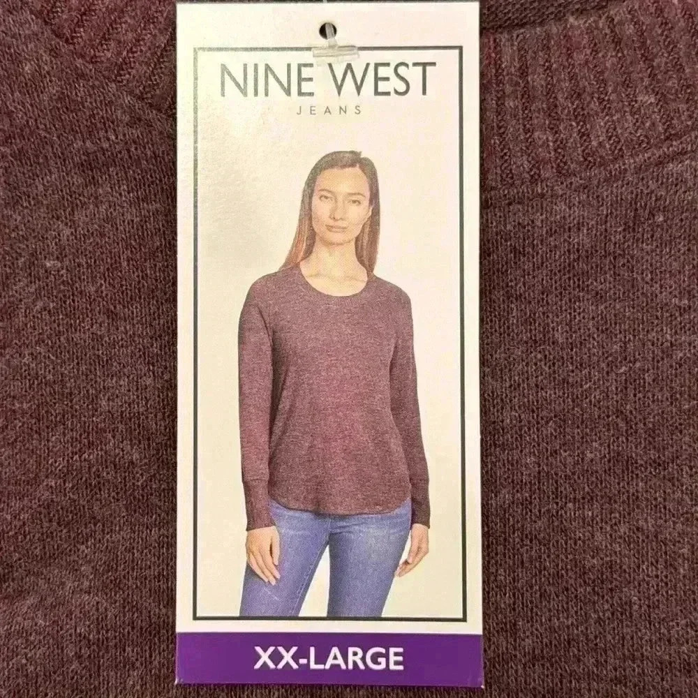 Nine West Jeans color “Heather Wine Tasting” size XXL sweater, NWT - Picture 5 of 11